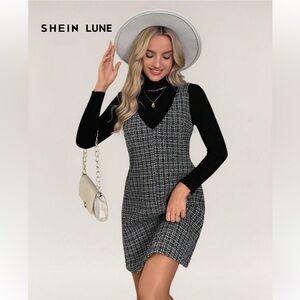 Black and White Tweed Dress